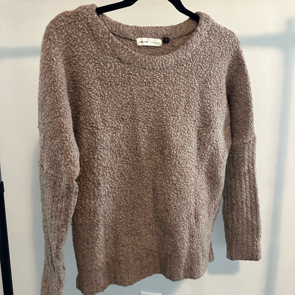 Anthropologie Textured Tan Sweater